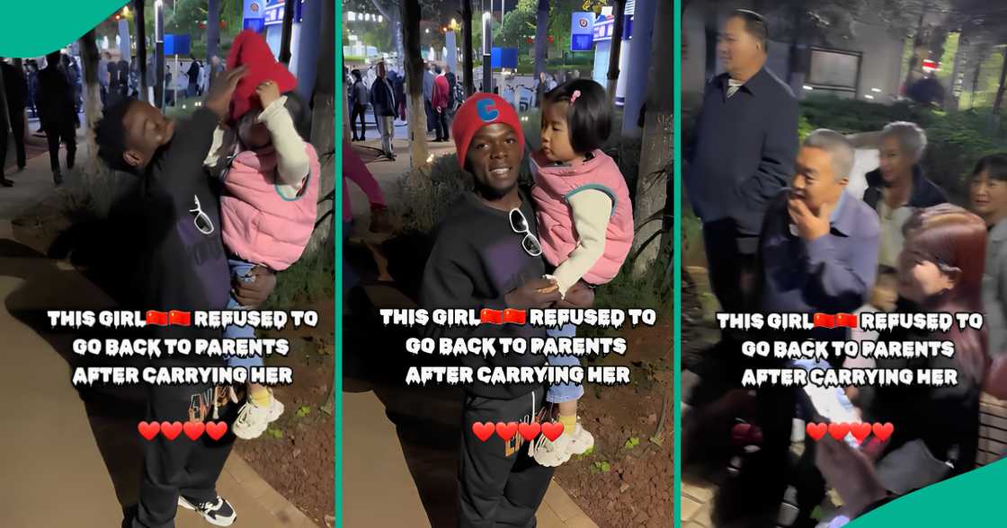 Video as Chinese kid refuses to go back to her parents after black man carried her