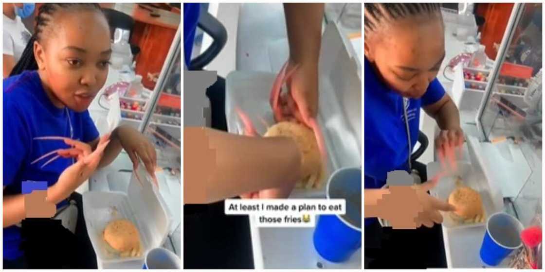 Photos of the lady eating. Photos of the lady eating.