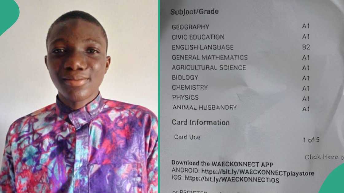 Nigerian boy who scored A1 in 8 WAEC subjects.