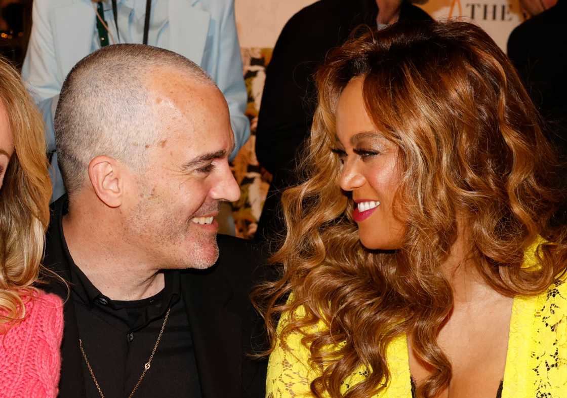 Louis Belanger-Martin and Tyra Banks in Berlin, Germany.