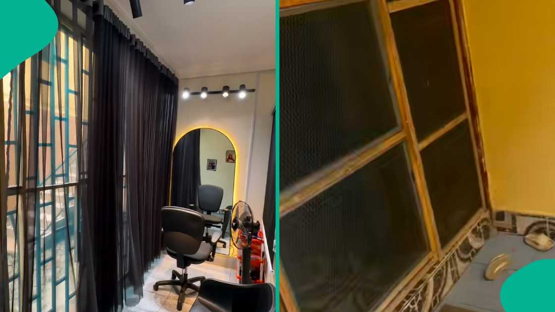 lady who is a hairstylist, transforms her apartment corridor into modern hair salon lady who is a hairstylist, transforms her apartment corridor into modern hair salon