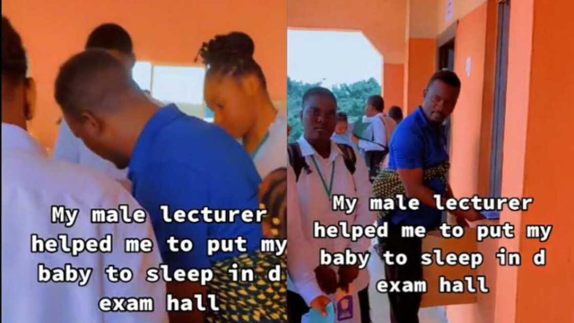 Lecturer backs baby in school