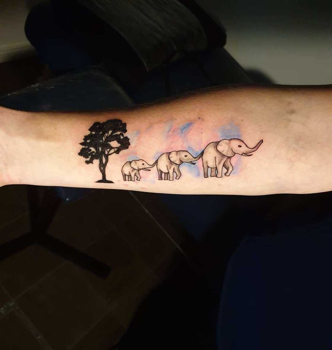 Tribal elephant tattoo