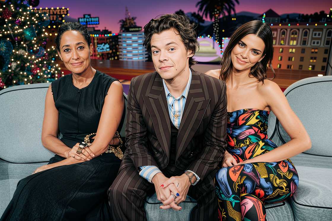 Tracee Ellis Ross, Harry Styles, and Kendall Jenner on The Late Late Show Tracee Ellis Ross, Harry Styles, and Kendall Jenner on The Late Late Show