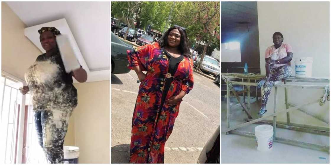 Chubby Nigerian lady showcases her painting hustle with pride Chubby Nigerian lady showcases her painting hustle with pride