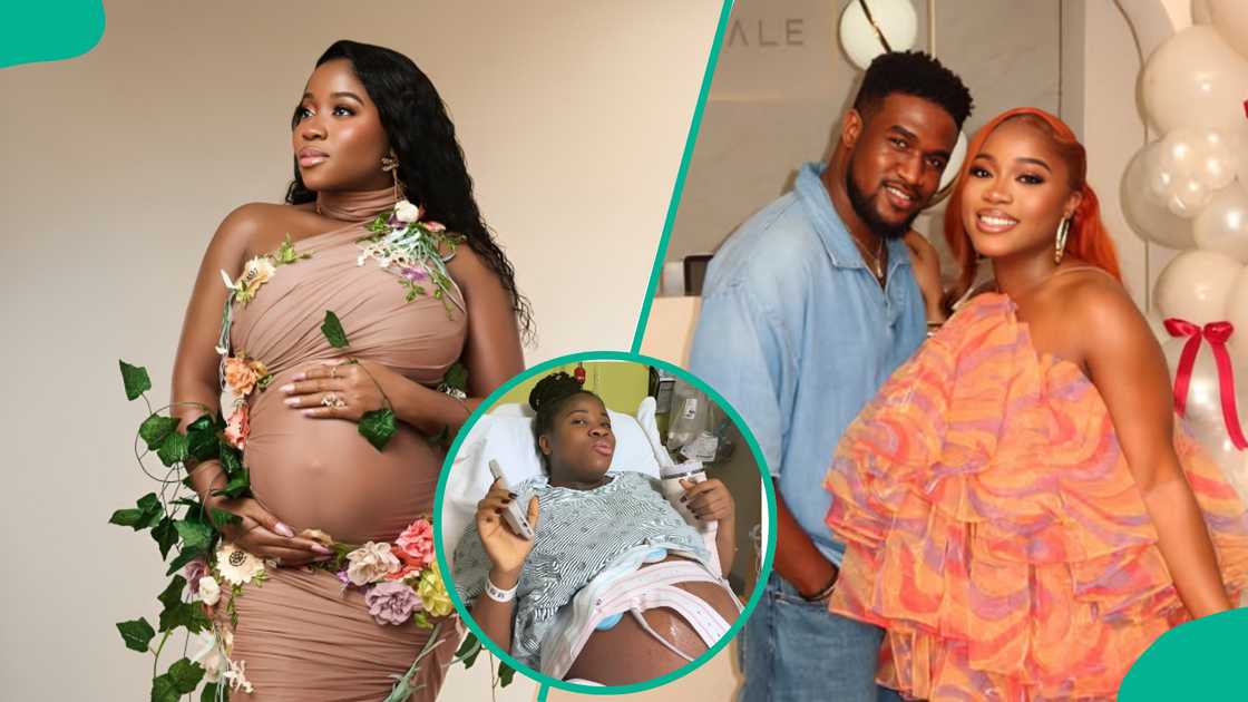 Pregnant Veekee James works through labour pain