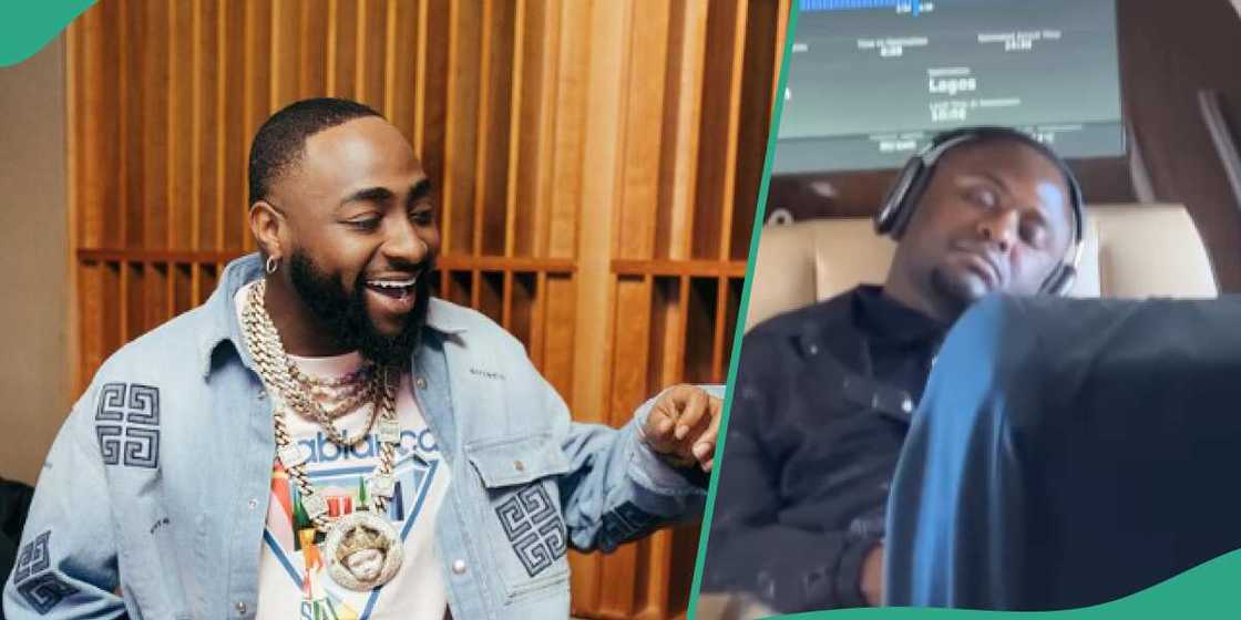 Video of Davido and Ubi Franklin on private jet goes viral Video of Davido and Ubi Franklin on private jet goes viral
