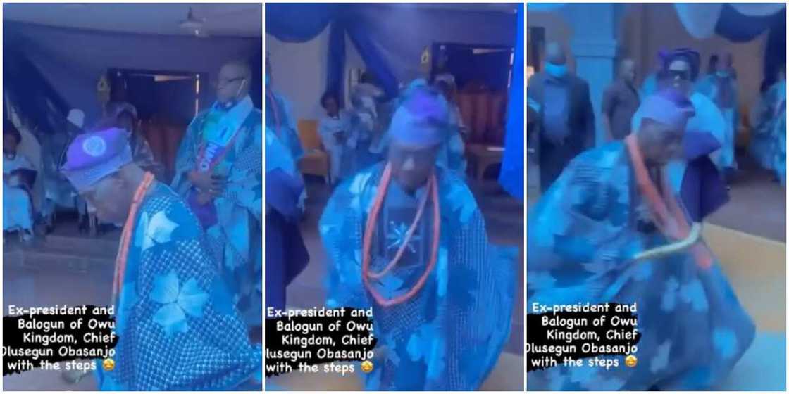 Former President Olusegun Obasanjo Dances Energetically at Social Function, Leaves Nigerians Entertained Former President Olusegun Obasanjo Dances Energetically at Social Function, Leaves Nigerians Entertained