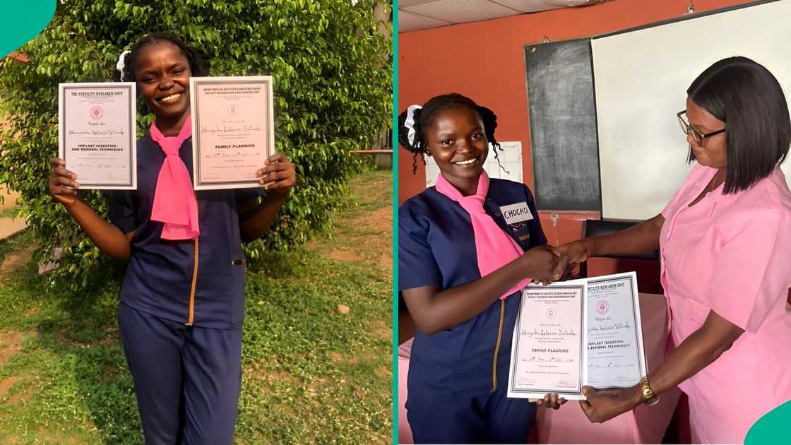 A recent graduate of the University of Ibadan celebrates as she bags a new certification. A recent graduate of the University of Ibadan celebrates as she bags a new certification.