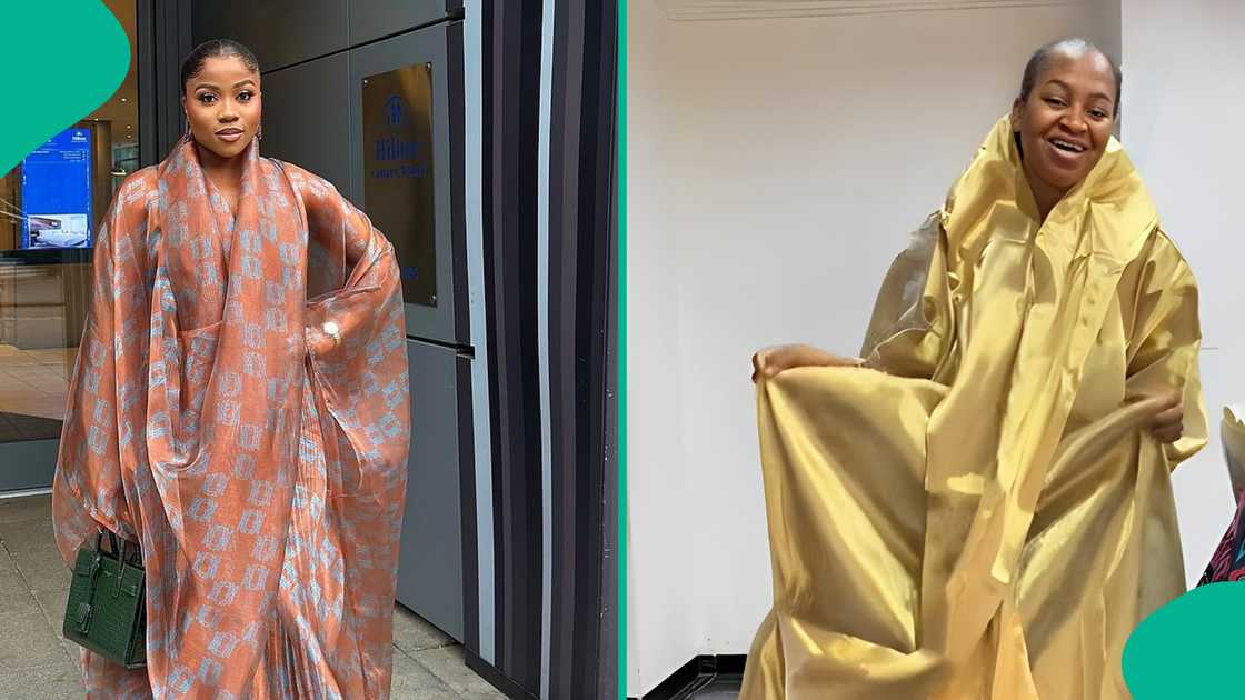 Lady shows off the designer outfit tailor made for her Lady shows off the designer outfit tailor made for her