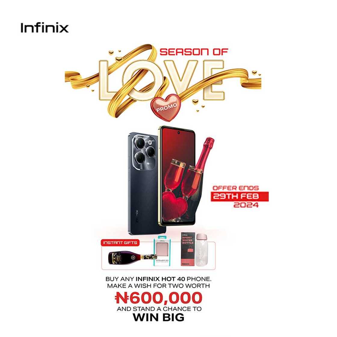 Infinix Rewards Love Stories with HOT 40 Devices, Announces More Prizes for Customers Infinix Rewards Love Stories with HOT 40 Devices, Announces More Prizes for Customers