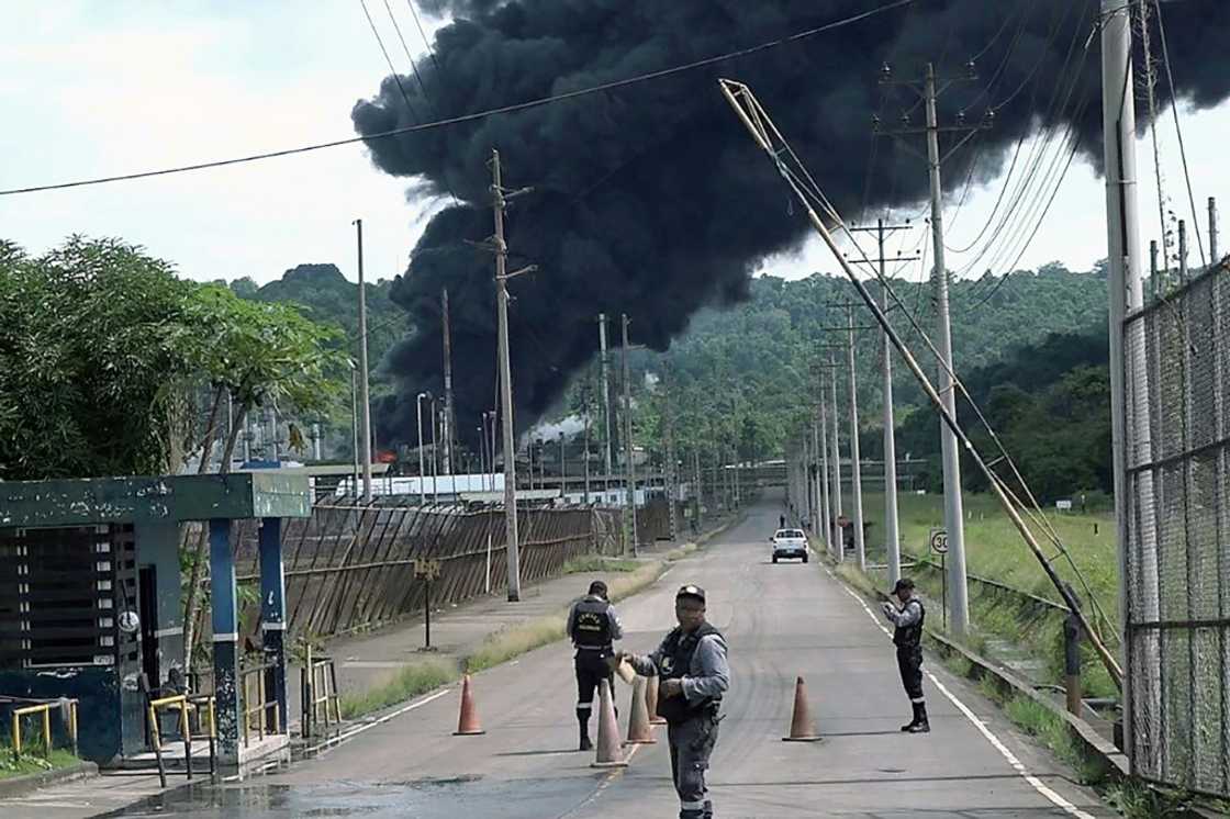 Workers were evacuated from Ecuador's biggest oil refinery after a fire broke out Workers were evacuated from Ecuador's biggest oil refinery after a fire broke out