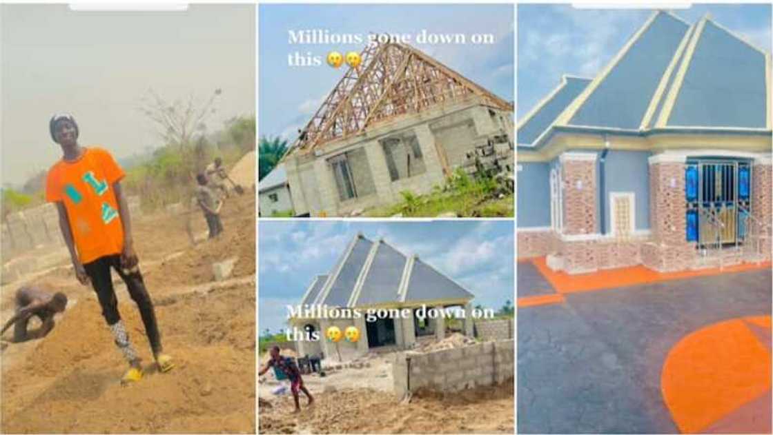 Building house in Africa, interlocking a compound. Building house in Africa, interlocking a compound.