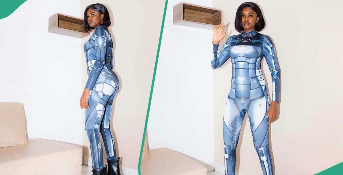 Human AI Jadrolita in a finely built robot outfit Human AI Jadrolita in a finely built robot outfit