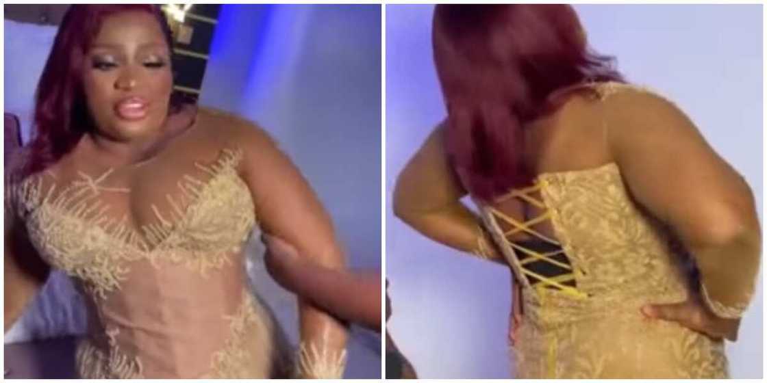 Photos of a lady wearing a waist trainer. Photos of a lady wearing a waist trainer.