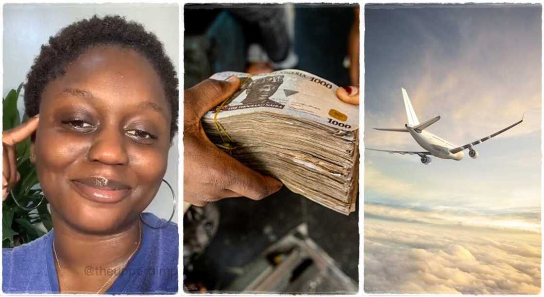 Photos of a Nigerian lady who flew Green Africa Airline to Ibadan.