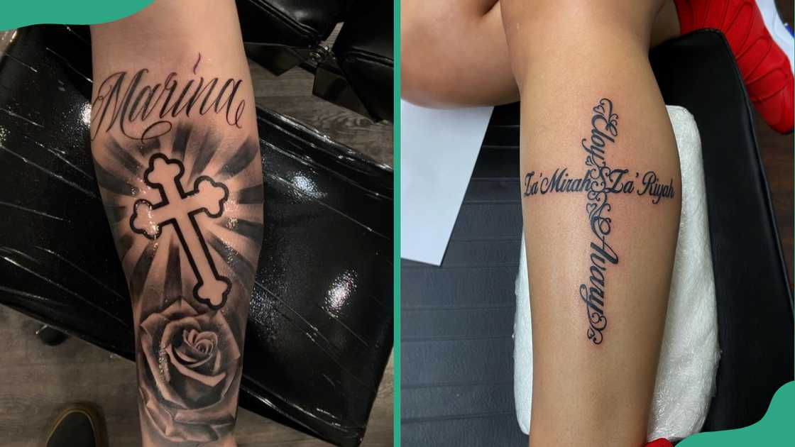 Cross tattoos with names