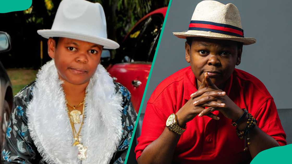Osita Iheme wearing godfather hats Osita Iheme wearing godfather hats