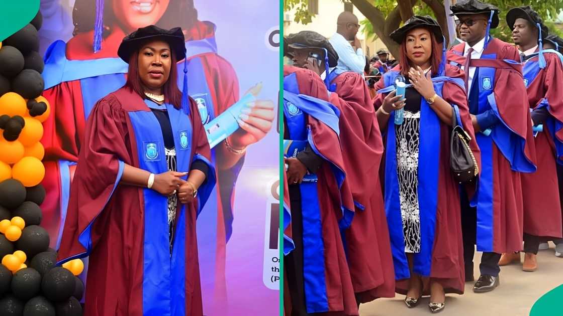 A Union Bank employee celebrates her PhD convocation from UNIPORT.