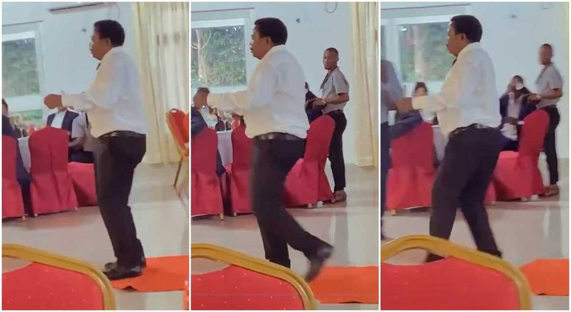 Photos of a man dancing in public. Photos of a man dancing in public.