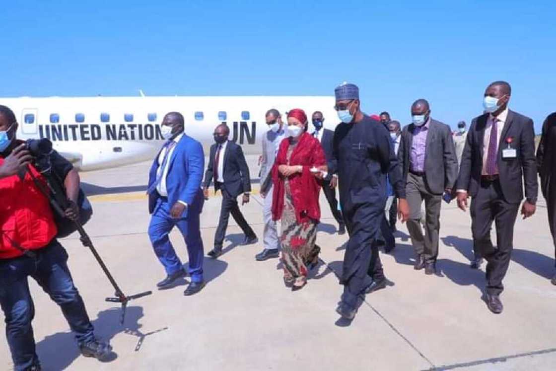 Gwamna Zulum ya karbi bakuncin Amina Mohammed a Maiduguri (hotuna) Gwamna Zulum ya karbi bakuncin Amina Mohammed a Maiduguri (hotuna)