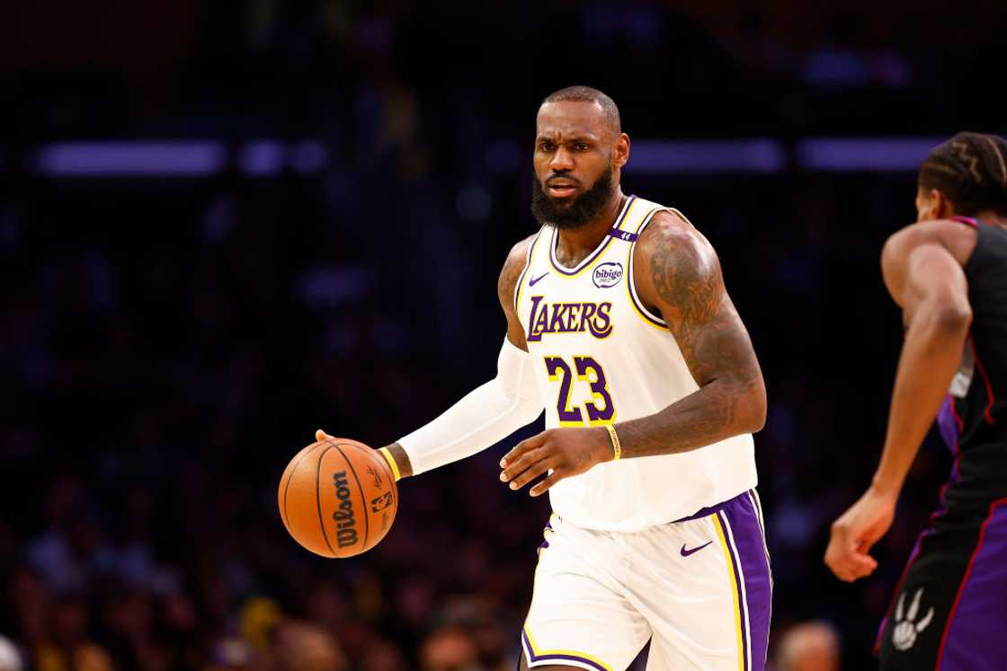 LeBron James in the second half at Crypto.com Arena in 2024 LeBron James in the second half at Crypto.com Arena in 2024