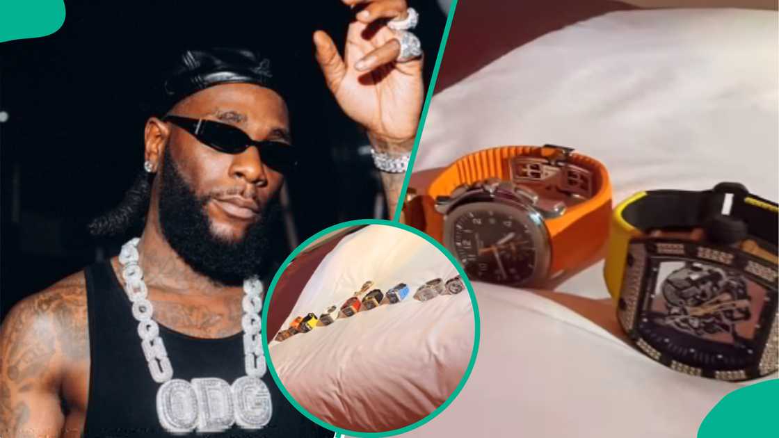 Mixed reactions as Burna Boy flaunts collection of expensive wristwatches.