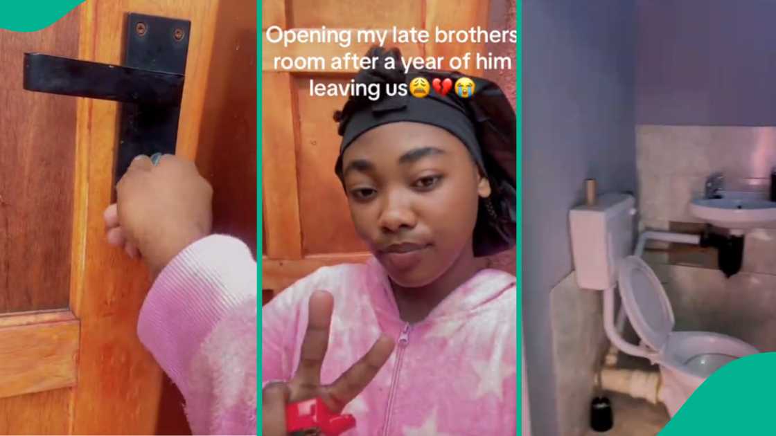 Lady posts video online as she visits her late brother's room one year after he passed away