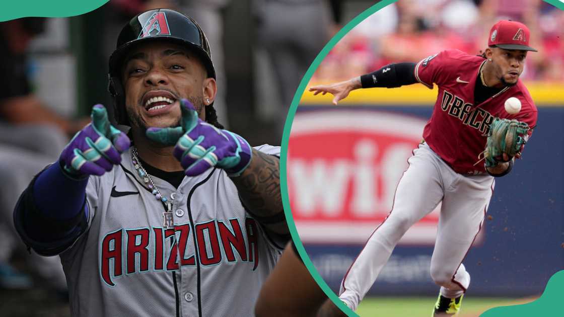 Ketel Marte reacts during a game and makes a fielding error