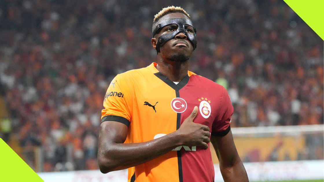 Victor Osimhen celebrates a goal for Turkish outifit, Galatasaray