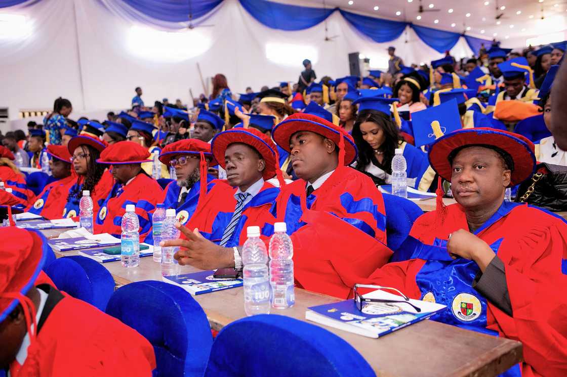Igbinedion University postgraduate students during a graduation ceremony Igbinedion University postgraduate students during a graduation ceremony