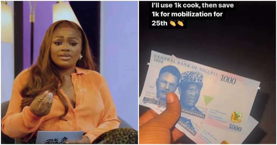 Photos of Tega Dominic and new 1000 notes