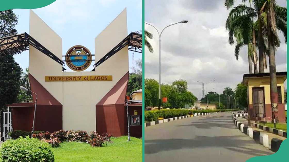 Unilag main entrance and driveway Unilag main entrance and driveway
