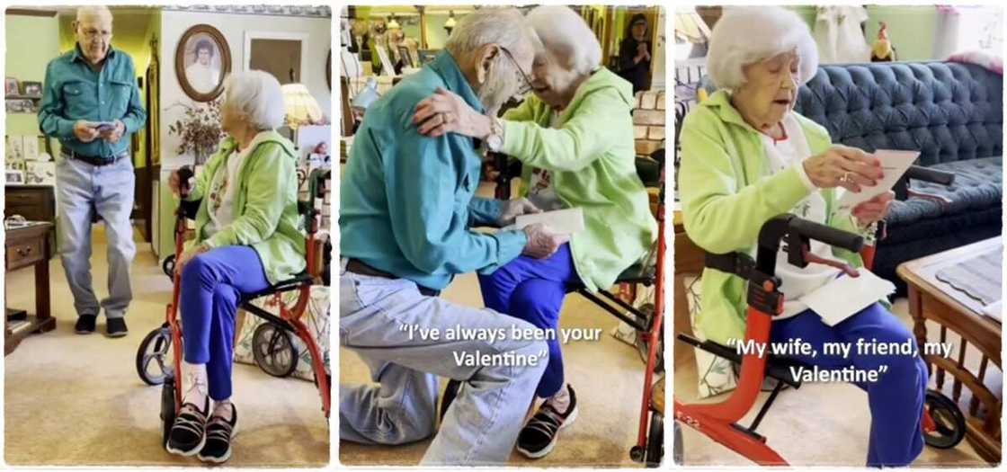 A lovely old man who loves his wife so much went down before his wife and gave her candy on Valentines day A lovely old man who loves his wife so much went down before his wife and gave her candy on Valentines day