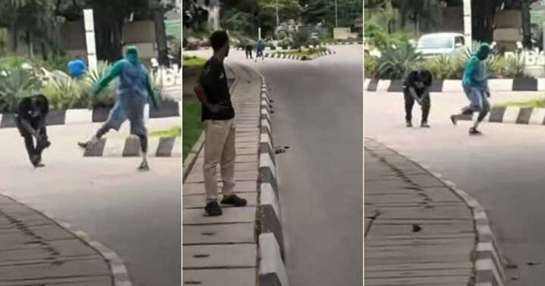 Man secretly captures TikTok content creator dancing on the road