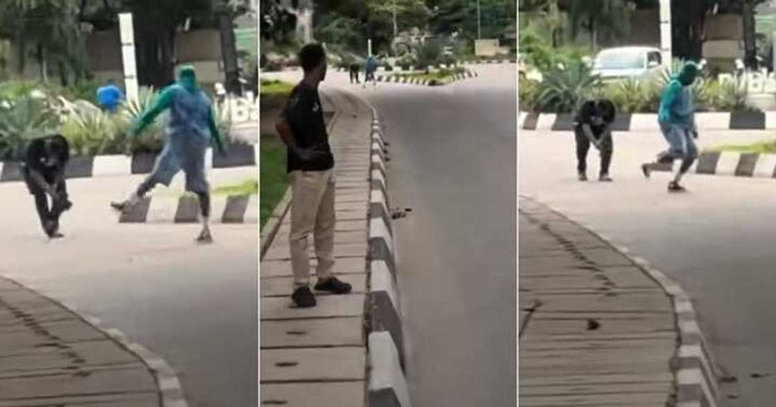 Man secretly captures TikTok content creator dancing on the road Man secretly captures TikTok content creator dancing on the road