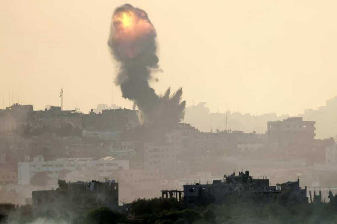 Smoke billows from Israeli bombardment in the north of the Gaza Strip on October 30, 2023 Smoke billows from Israeli bombardment in the north of the Gaza Strip on October 30, 2023