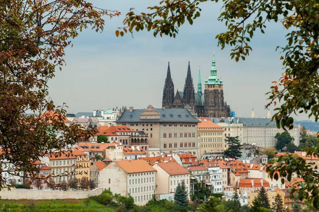 Evening at Prague Castle, also known as Hradcany Castle