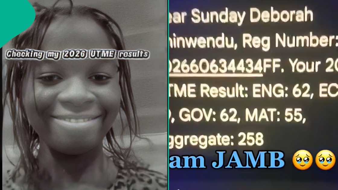 A UTME candidate fearfully checked her 2026 JAMB result on camera