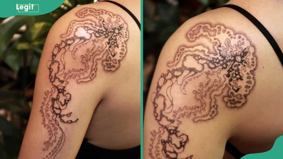 Watery jellyfish tattoo