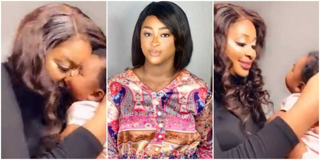 Actress Etinosa discovers extra talent as she sings to her beautiful daughter Actress Etinosa discovers extra talent as she sings to her beautiful daughter