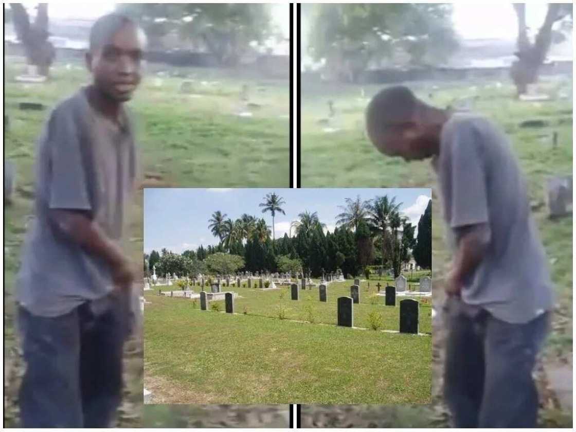 Man forced to smear his face with poop after he was caught defecating in the graveyard Man forced to smear his face with poop after he was caught defecating in the graveyard