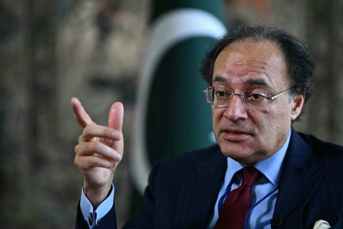 Pakistan's Finance Minister Muhammad Aurangzeb speaks during an interview with AFP at the Embassy of Pakistan in Washington, DC on April 15, 2024. Pakistan has initiated discussions with the IMF over a new multi-billion dollar loan agreement to support its economic reform program, its new finance minister told AFP on April 15, 2024. The South Asian nation is nearing the end of a nine-month, $3 billion loan program with the International Monetary Fund designed to tackle a balance-of-payments crisis which brought it to the brink of default last summer. Pakistan's Finance Minister Muhammad Aurangzeb speaks during an interview with AFP at the Embassy of Pakistan in Washington, DC on April 15, 2024. Pakistan has initiated discussions with the IMF over a new multi-billion dollar loan agreement to support its economic reform program, its new finance minister told AFP on April 15, 2024. The South Asian nation is nearing the end of a nine-month, $3 billion loan program with the International Monetary Fund designed to tackle a balance-of-payments crisis which brought it to the brink of default last summer.