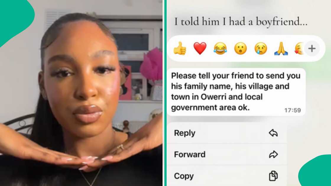 Lady shows message her father sent her.