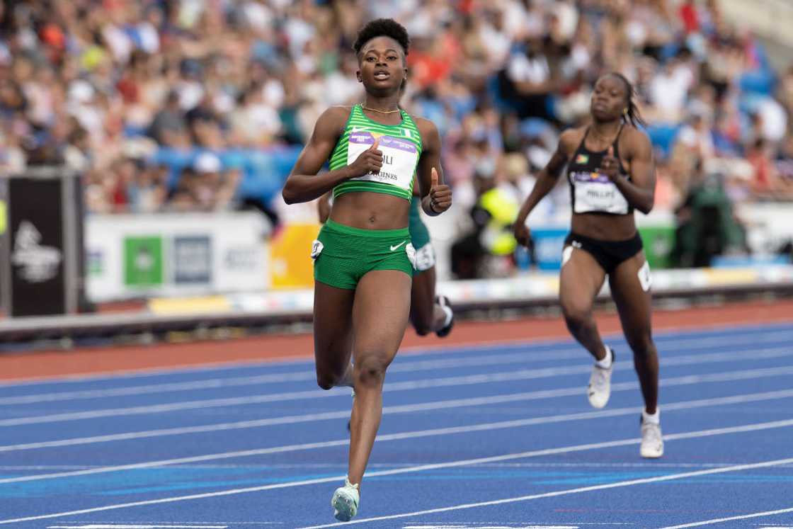 Favour Ofili competes at the Commonwealth Games