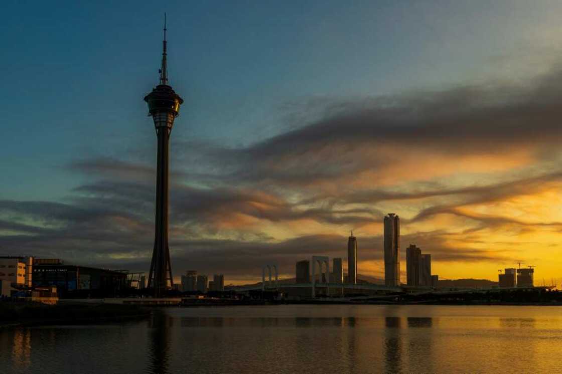 The skyline seen in 2019 of Macau, the semi-autonomous Chinese territory with a thriving casino industry where the United States has voiced alarm over human trafficking