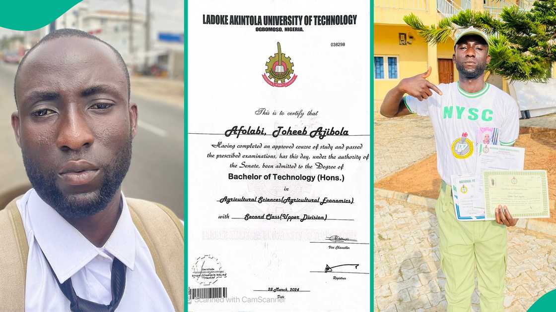 Ladoke Akintola University of Technology graduate posts his degree certificate and CV, begs for job Ladoke Akintola University of Technology graduate posts his degree certificate and CV, begs for job