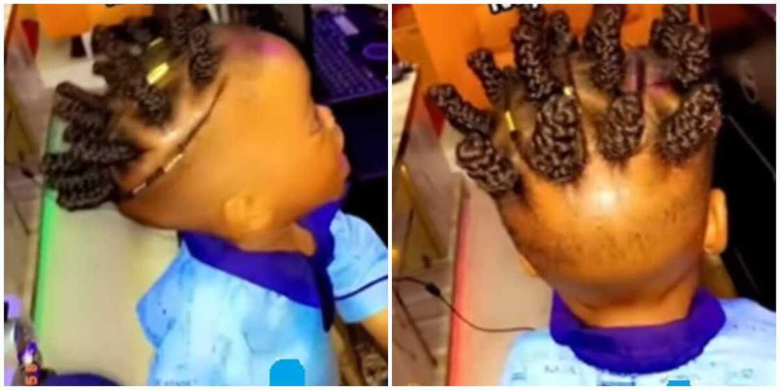 Photos of boy with braided hairstyle