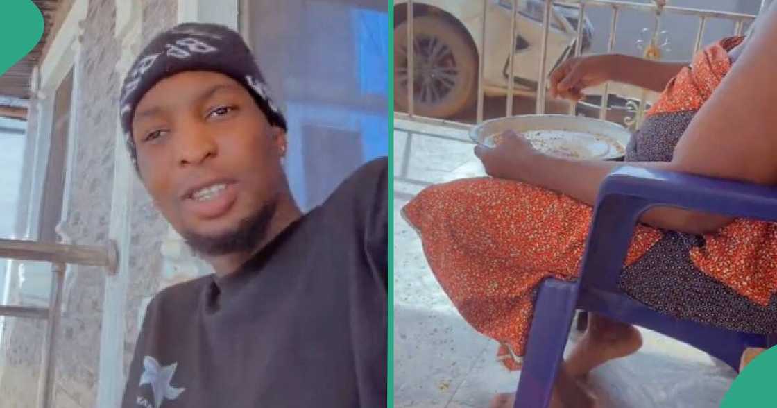 Young man protects his steeze, refuses to help his mum pick beans Young man protects his steeze, refuses to help his mum pick beans