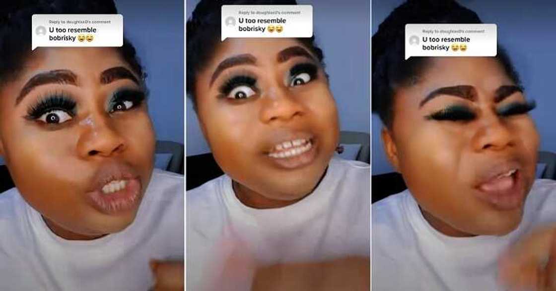 Lady blasts follower who compared her to Bobrisky